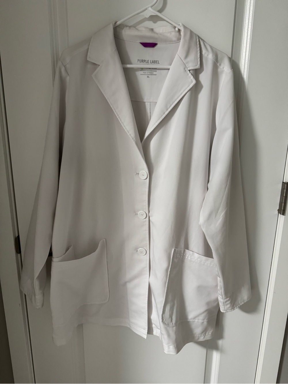 Healing Hands Purple Label White Medical Lab Scrub Jacket XL